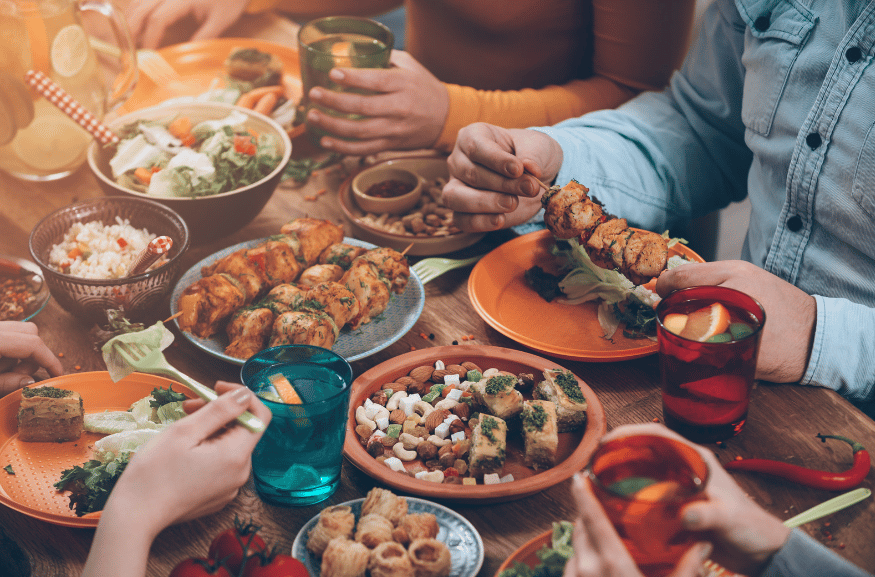 People enjoying a delicious meal